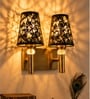 Dual Gold Wall Lamp with Metal Etched Shade