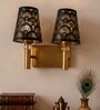 Dual Gold Wall Lamp with Metal Etched Shade