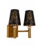 Dual Gold Wall Lamp with Metal Etched Shade
