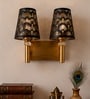 Dual Gold Wall Lamp with Metal Etched Shade