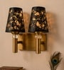 Dual Gold Wall Lamp with Metal Etched Shade