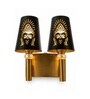 Dual Gold Wall Lamp with Metal Etched Shade