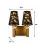 Dual Gold Wall Lamp with Metal Etched Shade