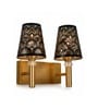 Dual Gold Wall Lamp with Metal Etched Shade