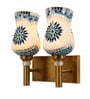 Dual Gold Wall Lamp with Mosaic Glass