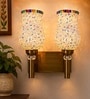 Dual Gold Wall Lamp with Mosaic Glass