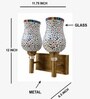 Dual Gold Wall Lamp with Mosaic Glass