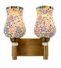 Dual Gold Wall Lamp with Mosaic Glass