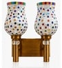 Dual Gold Wall Lamp with Mosaic Glass