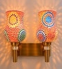Dual Gold Wall Lamp with Mosaic Glass