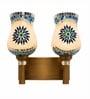 Dual Gold Wall Lamp with Mosaic Glass