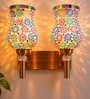 Dual Gold Wall Lamp with Mosaic Glass