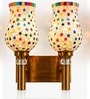Dual Gold Wall Lamp with Mosaic Glass