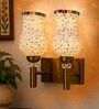 Dual Gold Wall Lamp with Mosaic Glass