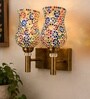 Dual Gold Wall Lamp with Mosaic Glass