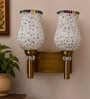 Dual Gold Wall Lamp with Mosaic Glass