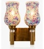 Dual Gold Wall Lamp with Mosaic Glass