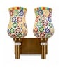 Dual Gold Wall Lamp with Mosaic Glass
