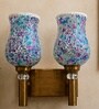 Dual Gold Wall Lamp with Mosaic Glass