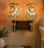 Dual Gold Wall Lamp with Mosaic Glass