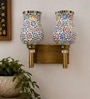 Dual Gold Wall Lamp with Mosaic Glass