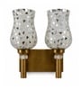 Dual Gold Wall Lamp with Mosaic Glass