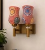 Dual Gold Wall Lamp with Mosaic Glass