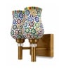 Dual Gold Wall Lamp with Mosaic Glass