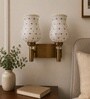 Dual Gold Wall Lamp with Mosaic Glass
