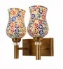 Dual Gold Wall Lamp with Mosaic Glass