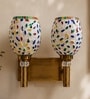 Dual Gold Wall Lamp with Mosaic Glass