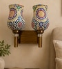 Dual Gold Wall Lamp with Mosaic Glass