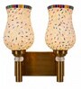 Dual Gold Wall Lamp with Mosaic Glass