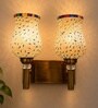 Dual Gold Wall Lamp with Mosaic Glass