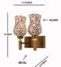 Dual Gold Wall Lamp with Mosaic Glass