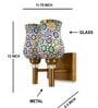 Dual Gold Wall Lamp with Mosaic Glass