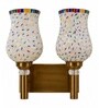 Dual Gold Wall Lamp with Mosaic Glass