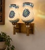 Dual Gold Wall Lamp with Mosaic Glass