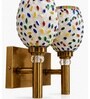 Dual Gold Wall Lamp with Mosaic Glass