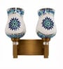 Dual Gold Wall Lamp with Mosaic Glass