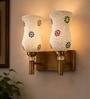 Dual Gold Wall Lamp with Mosaic Glass