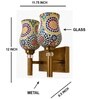 Dual Gold Wall Lamp with Mosaic Glass