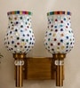 Dual Gold Wall Lamp with Mosaic Glass