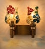 Dual Gold Wall Lamp with Mosaic Glass
