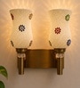 Dual Gold Wall Lamp with Mosaic Glass
