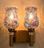 Dual Gold Wall Lamp with Mosaic Glass