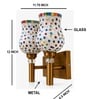 Dual Gold Wall Lamp with Mosaic Glass