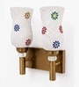Dual Gold Wall Lamp with Mosaic Glass