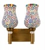 Dual Gold Wall Lamp with Mosaic Glass