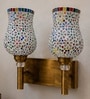 Dual Gold Wall Lamp with Mosaic Glass